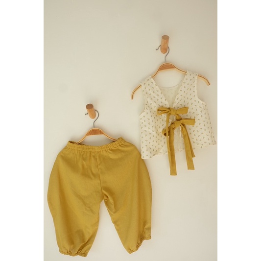 Bộ chất liệu linen cho bé gái từ 9-23kg