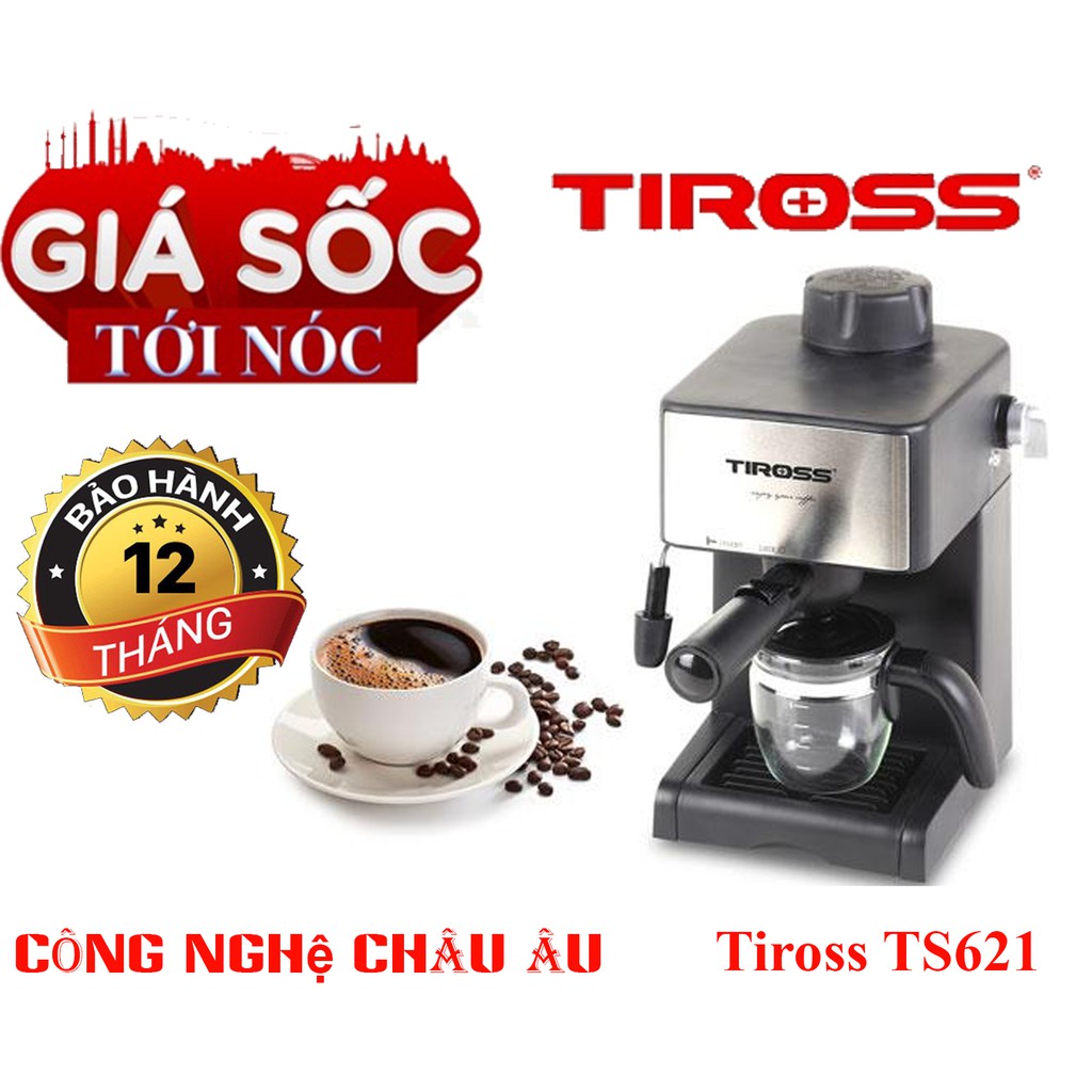 [Mã 159ELSALE hoàn 7% đơn 300K] Máy pha cà phê Tiross TS621 (Chuẩn vị cà phê, Sánh, Ngon)