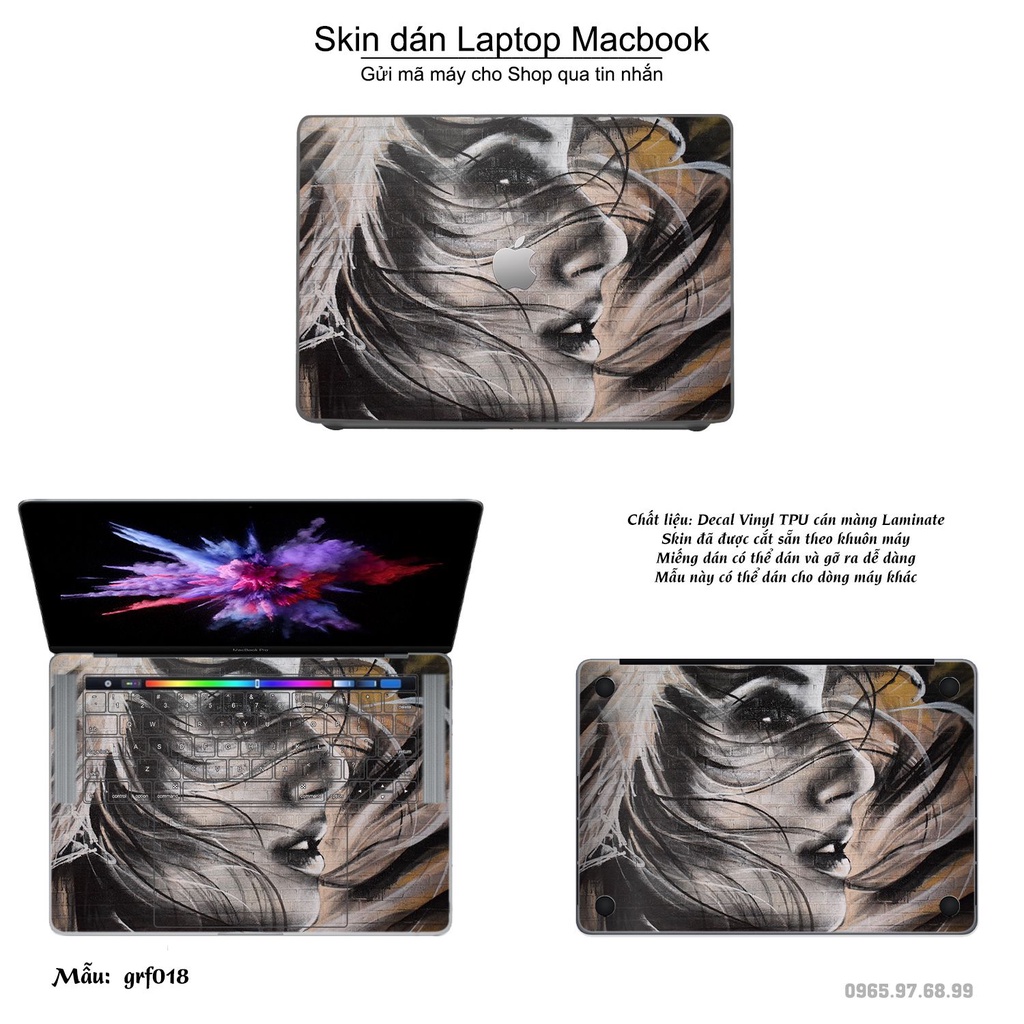 Skin dán Macbook mẫu nghệ thuật graffiti (đã cắt sẵn, inbox mã máy cho shop)