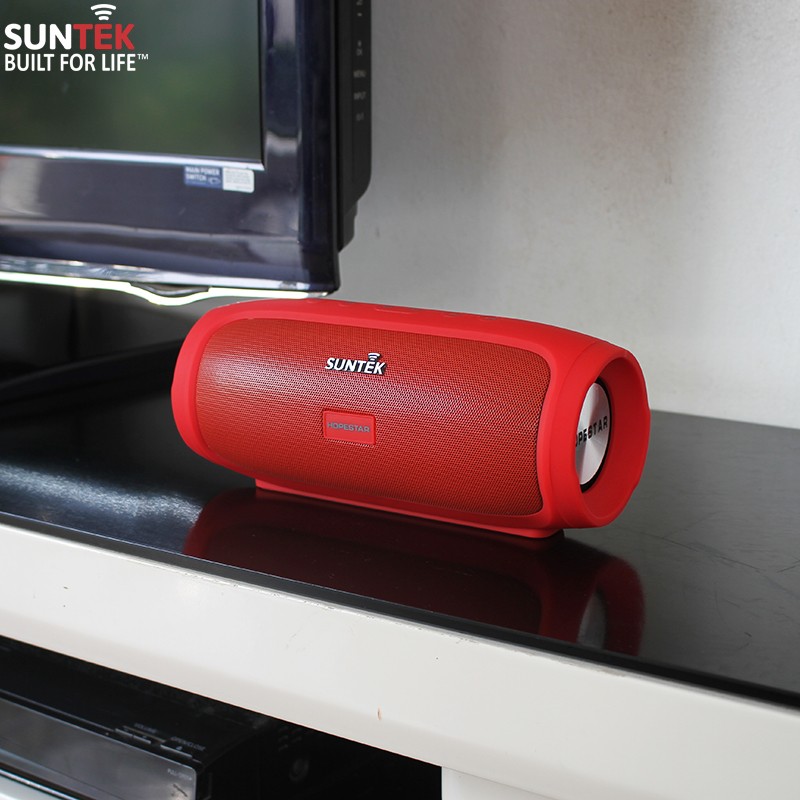 [XẢ KHO] Loa Bluetooth Không Dây SUNTEK H14 (Đỏ) - Công suất 8W với 2 loa chính và 1 loa Bass Passive Radiator
