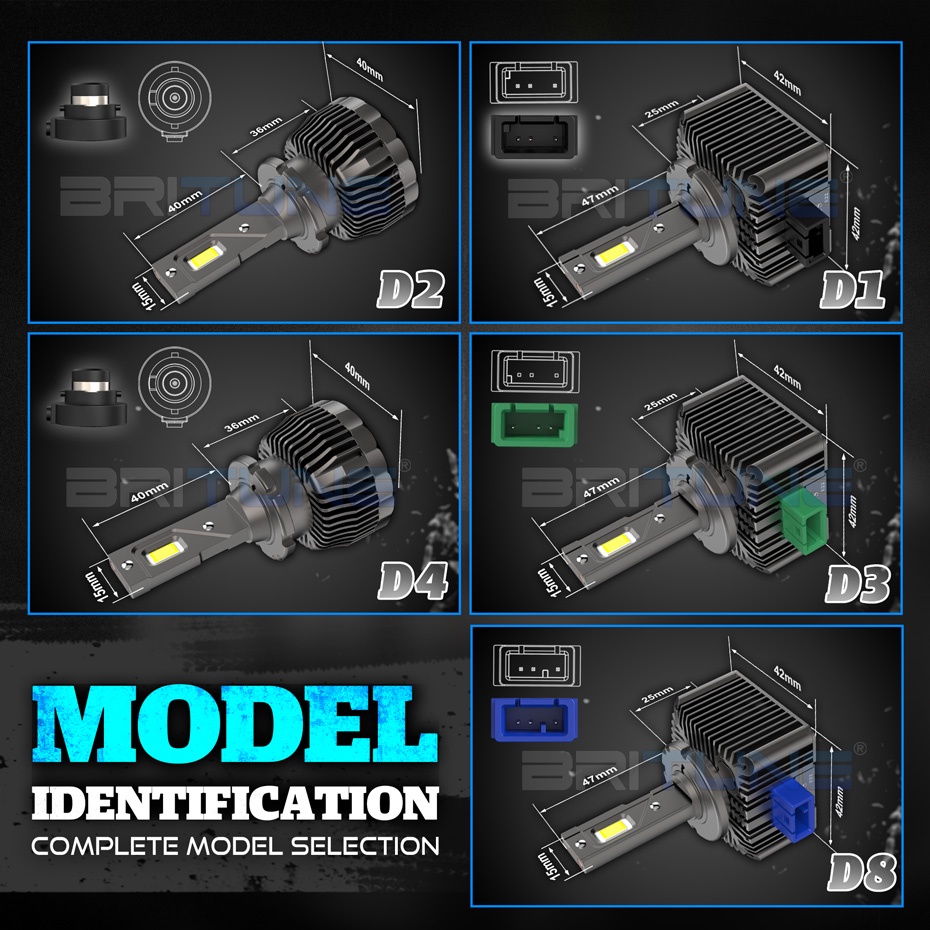 Set 2 Đèn Pha LED D3S D1S D2S D8S D4S 40000LUX D1R D2S D2R D4R Chuyên Dụng Cho Xe Hơi