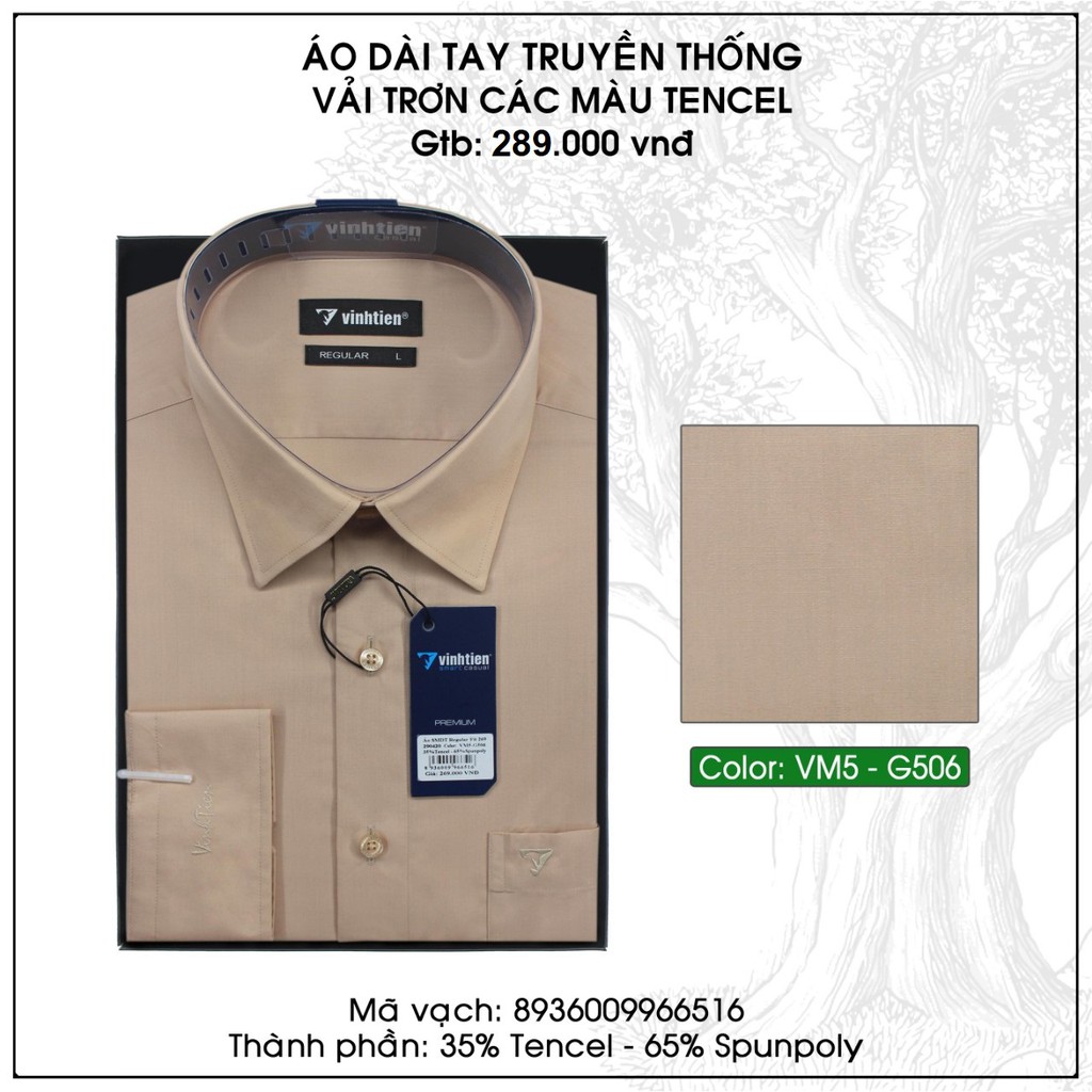 Áo Sơ Mi Dài Tay Trơn Màu Form Regular Vĩnh Tiến 289 | BigBuy360 - bigbuy360.vn