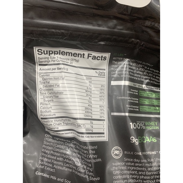 MASS | Rule 1 LBS Tăng Cơ Tăng Cân Không Tăng Mỡ 12Lbs 5460g - Chính Hãng  WHEYSINHVIEN.COM WHEY SINH VIÊN