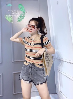 Áo len cổ đức Brr kẻ
