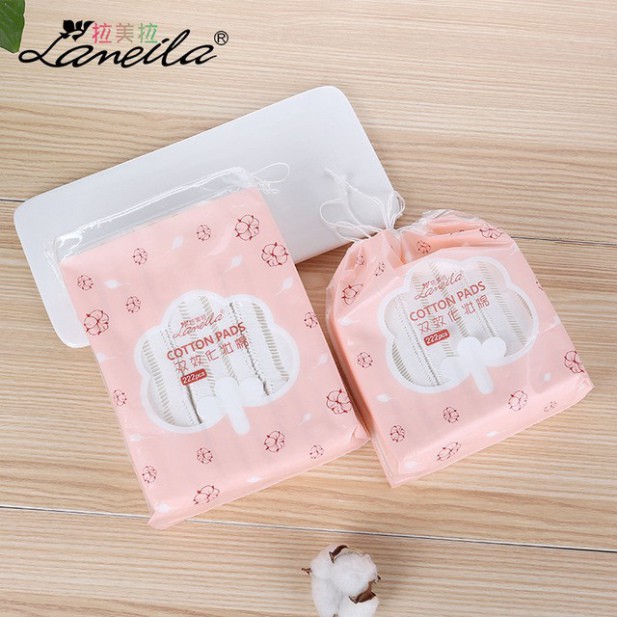 Gói 222 Miếng Bông Tẩy Trang Lameila mềm mịn (GÓI CAM HỒNG)