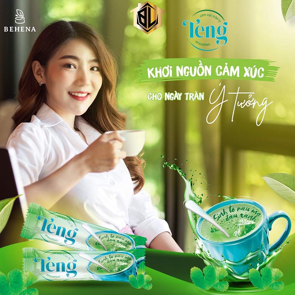 Bột rau má đậu xanh Teng - Sinh tố rau má đậu xanh lành cơ thể