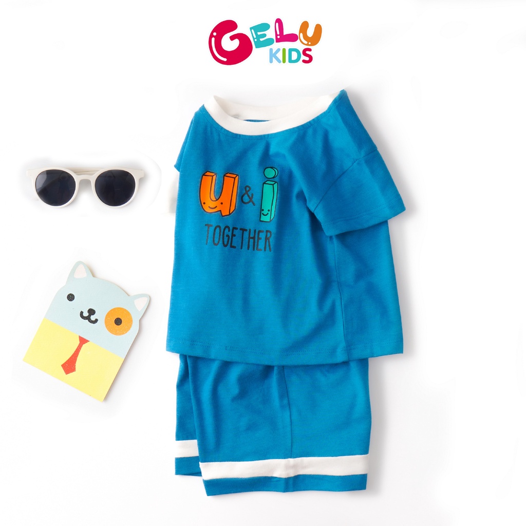 Quần áo trẻ em GELU, đồ bộ bé trai bé gái từ 1 tuổi đến 5 tuổi chất cotton mềm mịn hoạt hình - GLQA08