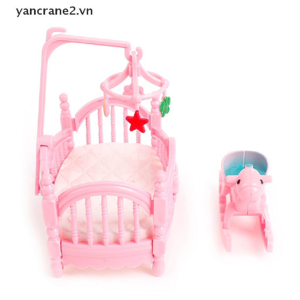 Mô hình nôi/ ngựa gỗ trang trí nhà búp bê đáng yêu cho bé gái