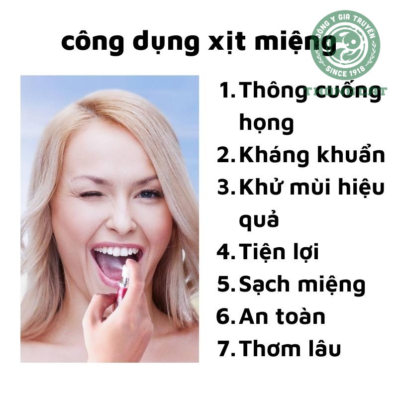 Xịt thơm miệng thảo dược Thông Cát giúp khử mùi hôi miệng, xịt họng, hơi thở thơm mát, đem lại tự tin trong giao tiếp