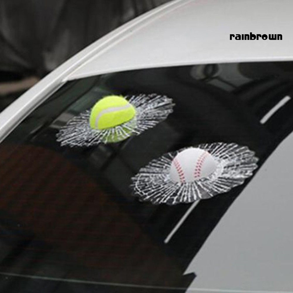Đề Can Dán Trang Trí Thân Xe Hơi Hình Quả Bóng Tennis / Bóng Chày 3D Độc Đáo