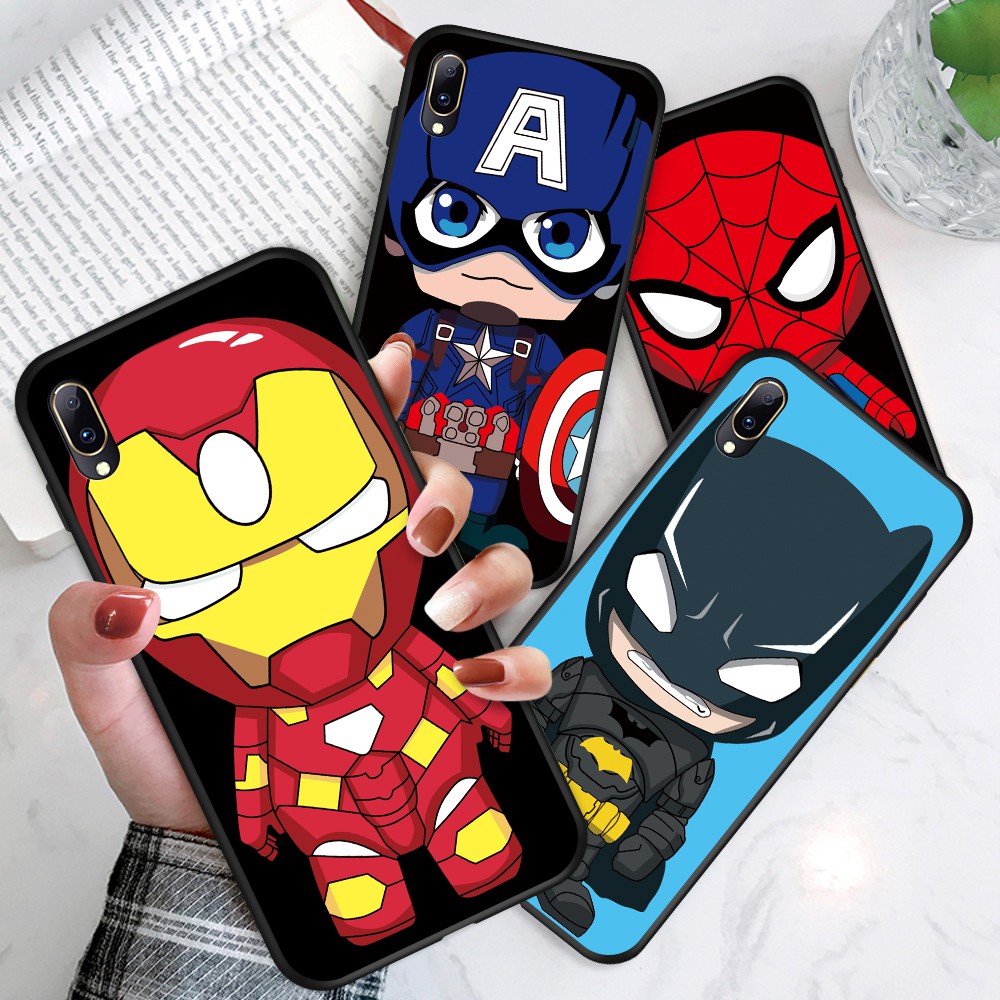 For Vivo Y12S Y51 Y51A Y50 Y30 Y30i Y72 Y20 Y20i Y20S G 2021 2020 5G Cartoon Marvel Soft TPU Phone Case Ironman Cover Captain America Phone Cases Bat Spider Man Casing