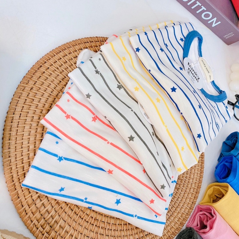 Bộ thun lạnh Minky mom xinh xắn cho bé trai bé gái chất siêu mềm mát