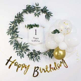 Banner Happy birthday in số tuổi trang trí sinh nhật