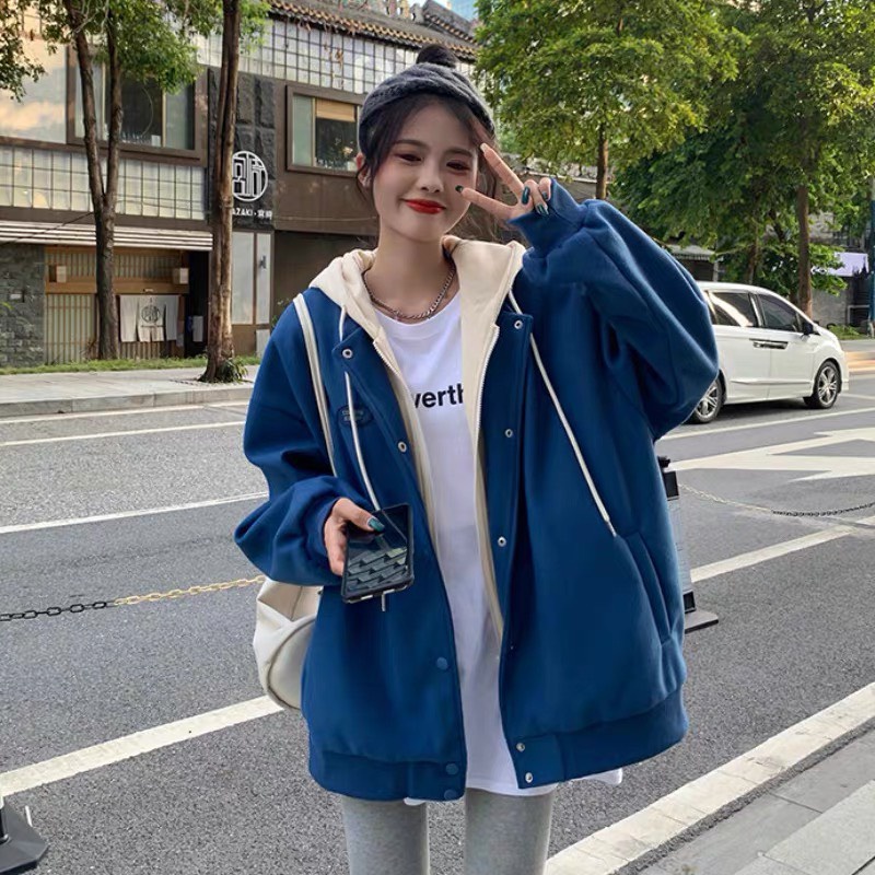 Áo Bomber Dạ Mix Nỉ Phối Mũ Thời Trang