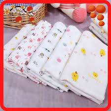 Khăn tắm sơ sinh vải xô in hình cho trẻ sơ sinh