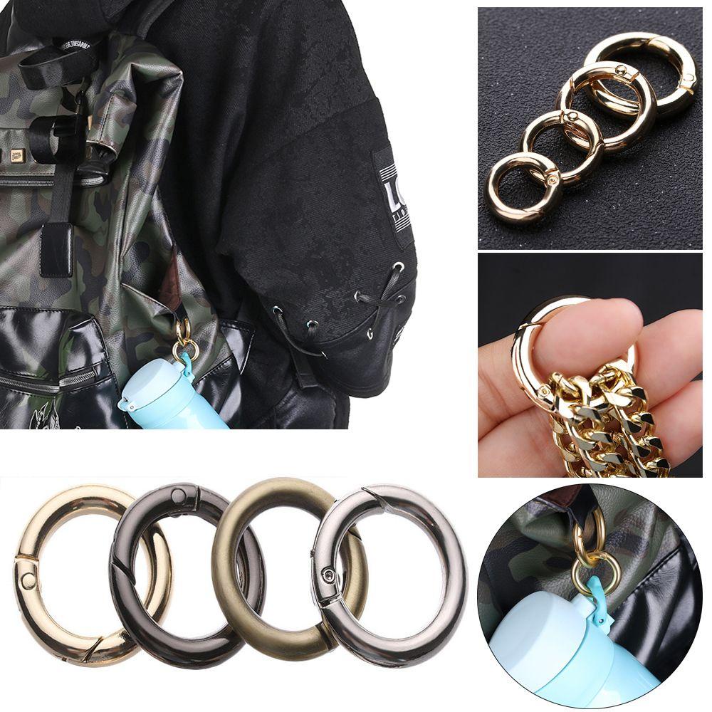 Set 2 / 5 Khóa Lò Xo Hình Chữ O Màu Đen Chuyên Dụng|Khóa Tròn Bằng Hợp Kim Kẽm Gắn Thắt Lưng Túi Xách