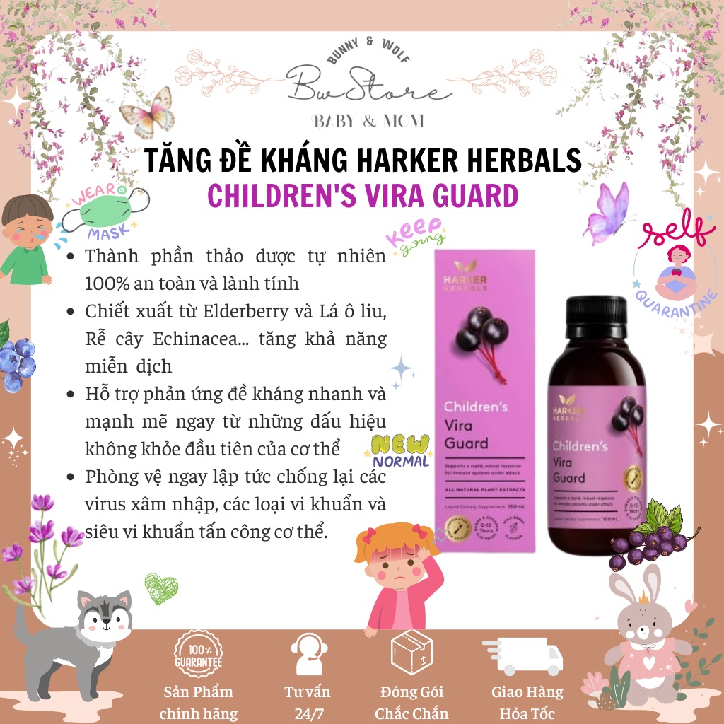 Siro Harker Herbals Children's Vira Guard Tăng Đề Kháng - New Zealand từ 0-12y
