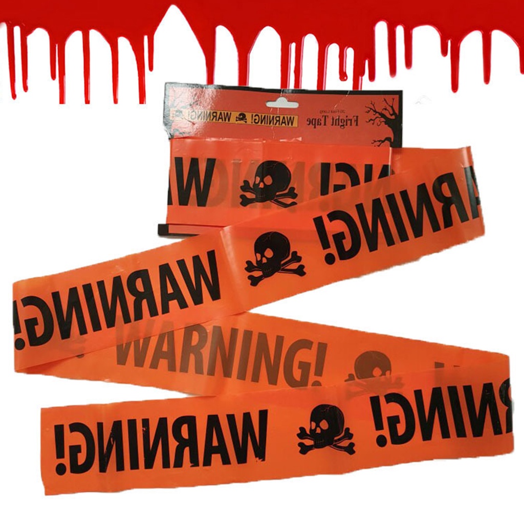 1 Cuộn Băng Keo Dán Cảnh Báo Màu Sắc Tươi Sáng Hình Đầu Lâu Trang Trí Tiệc Halloween
