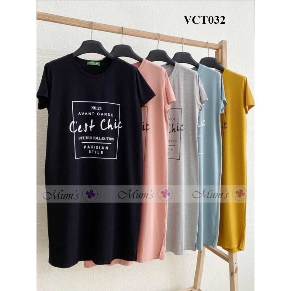 ĐẦM BẦU FREESHIP Vải cotton suông chữ Cert Chic Váy bầu thiết kế