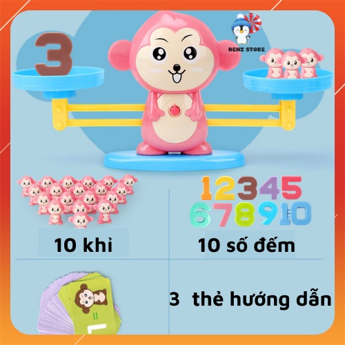 Đồ chơi toán học khỉ ếch cân thăng bằng rèn luyện tư duy cho bé CTB00