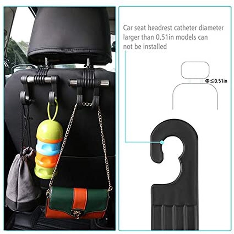 Móc Treo Đồ Gắn Lưng Ghế Xe Hơi Xoay 360 Độ Tiện Dụng ​​Giá Đỡ Đồ Trên Xe Hơi Điều Chỉnh Độ