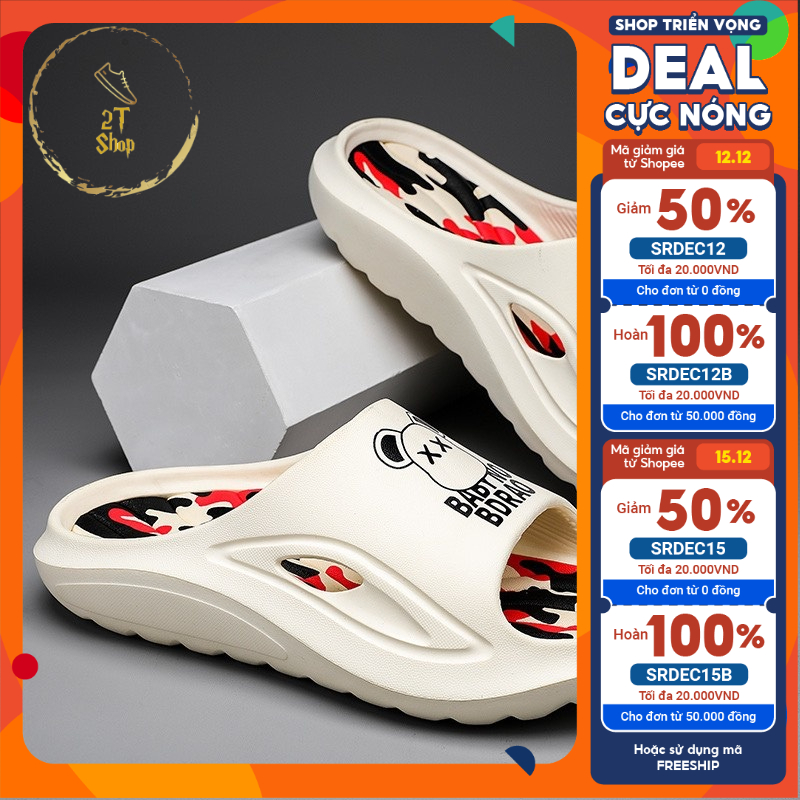 Dép Gấu Unisex Quai Ngang, Dép Đúc Nguyên Khối Nam - Nữ Cao Cấp