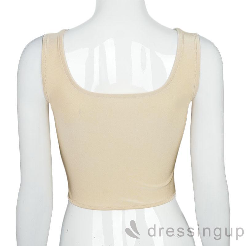 Áo Croptop Cổ Vuông Không Tay Quyến Rũ Dành Cho Nữ