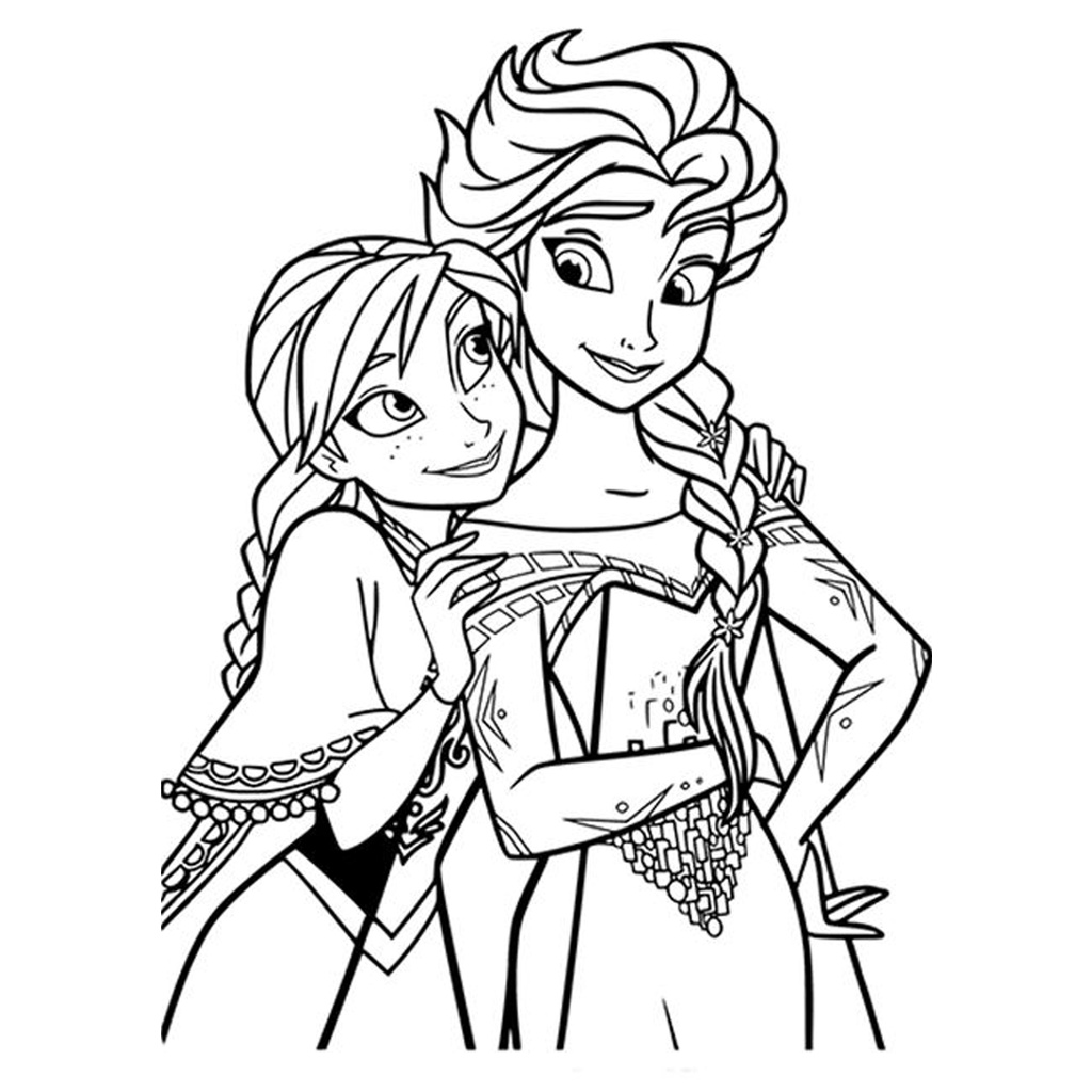 Line art Tranh tô màu Anime khổ A4  - Cho những bạn yêu thích phim ELSA