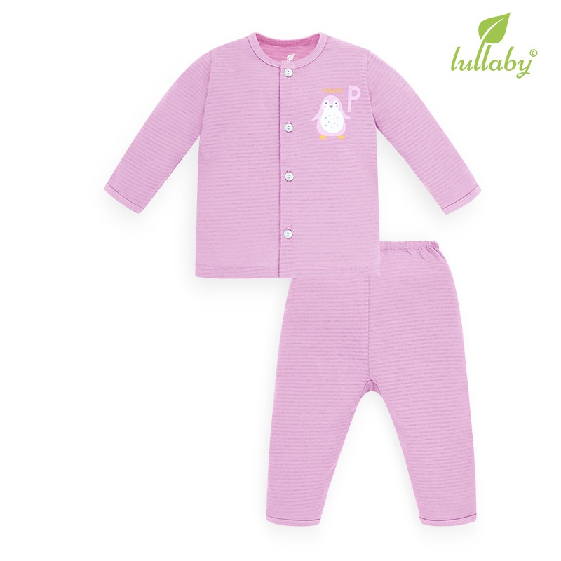 LULLABY Bộ quần áo sơ sinh cài giữa bé trai/bé gái NH68B