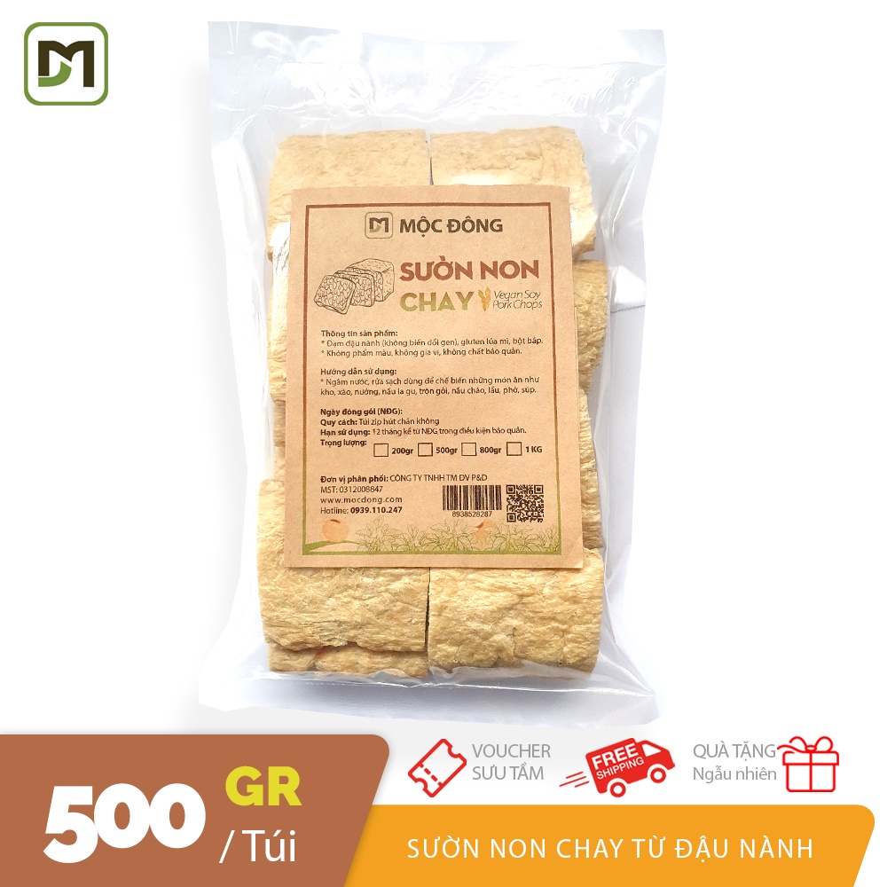 Túi 500gr Sườn Non chay từ đậu nành cao cấp dai giòn thơm