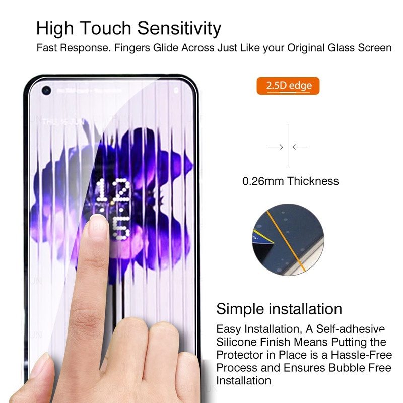 Kính Cường Lực HD Trong Suốt 9H Chống Nổ Bảo Vệ Toàn Màn Hình Cho Điện Thoại Không Cần Chạm