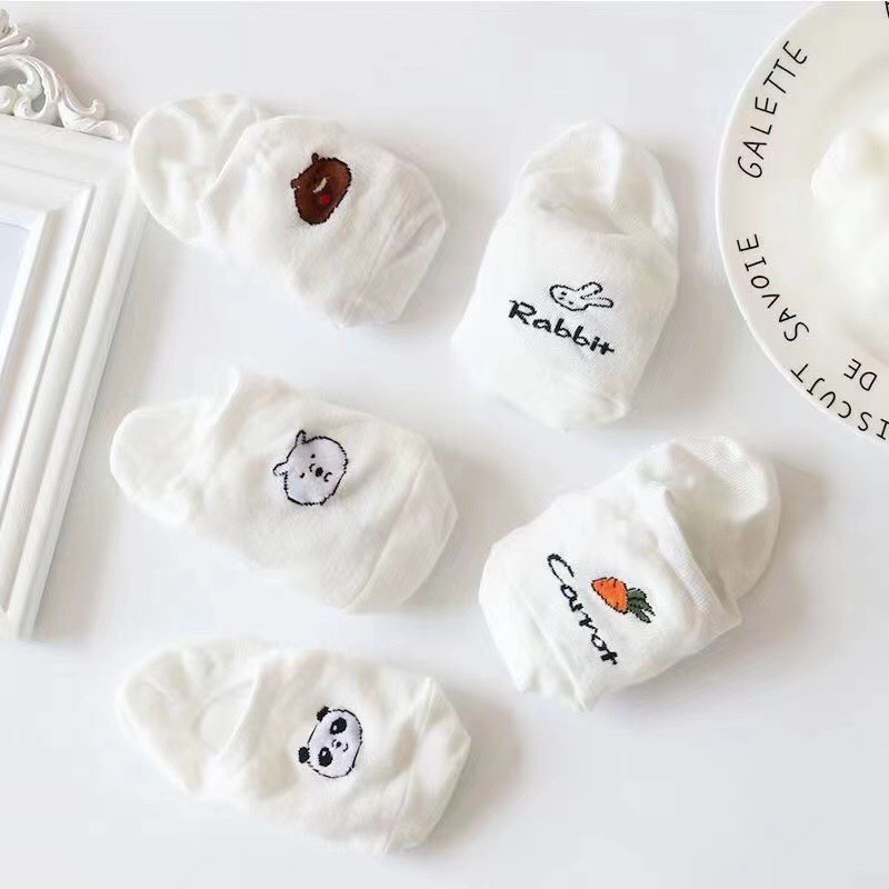 Tất nữ không cổ họa tiết cà rốt phong cách hàn quốc xinh xắn đáng yêu chất liệu co dãn thấm hút mồ hôi