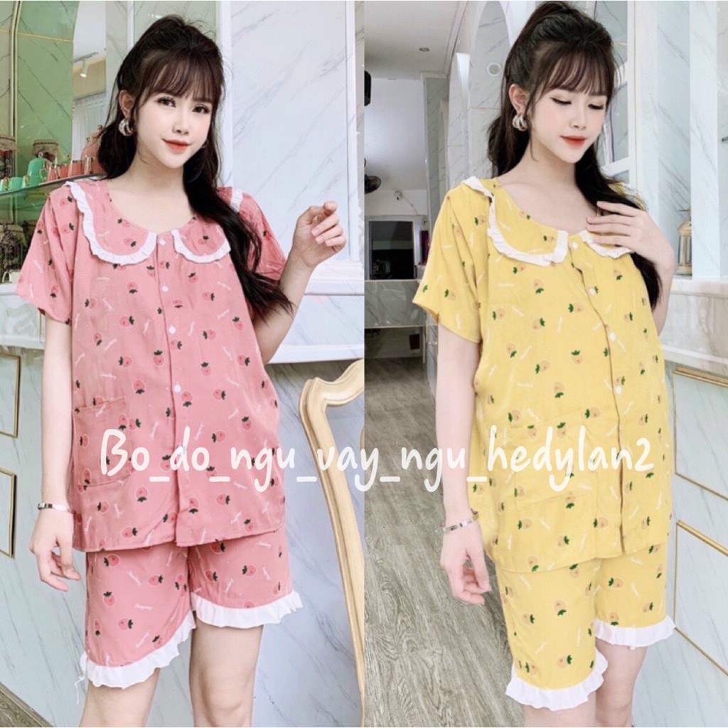 Bộ đồ bầu và sau sinh lửng chất đũi có vén ngực cho bé ti mầu sắc trẻ trung BĐ829