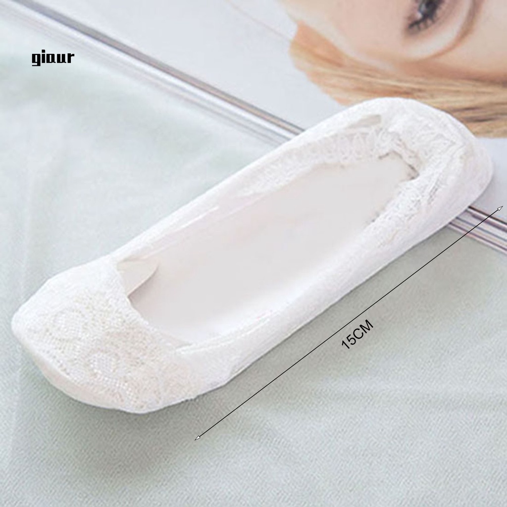 Vớ thuyền ren hoa mềm mại chống trượt thời trang cho nữ