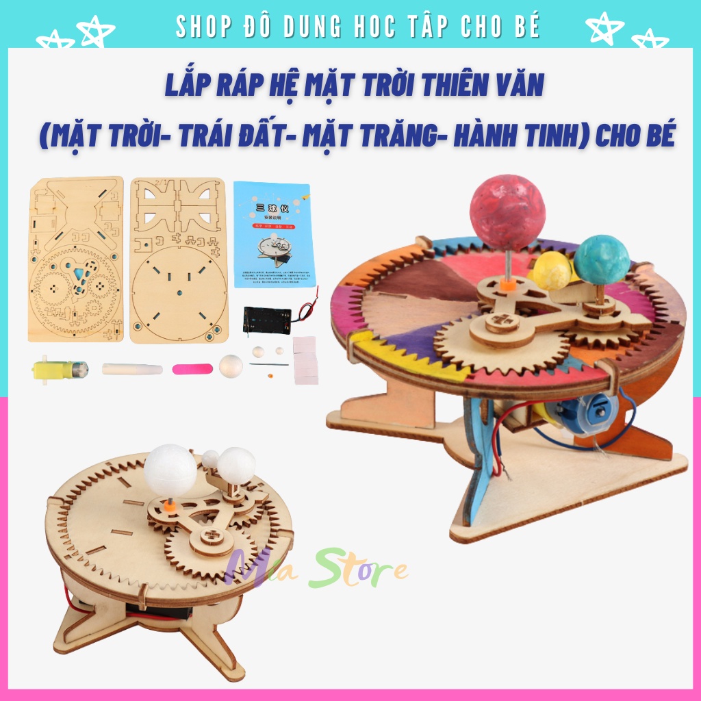 Đồ chơi sáng tạo STEM mô hình lắp ráp Hệ Mặt Trời Thiên Văn cho bé