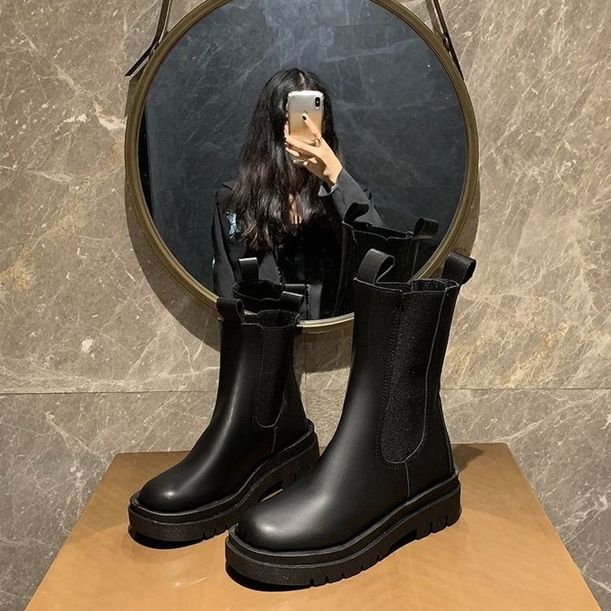 Giày bốt bằng da PU dễ mang thiết kế đơn giản hợp thời trang | BigBuy360 - bigbuy360.vn