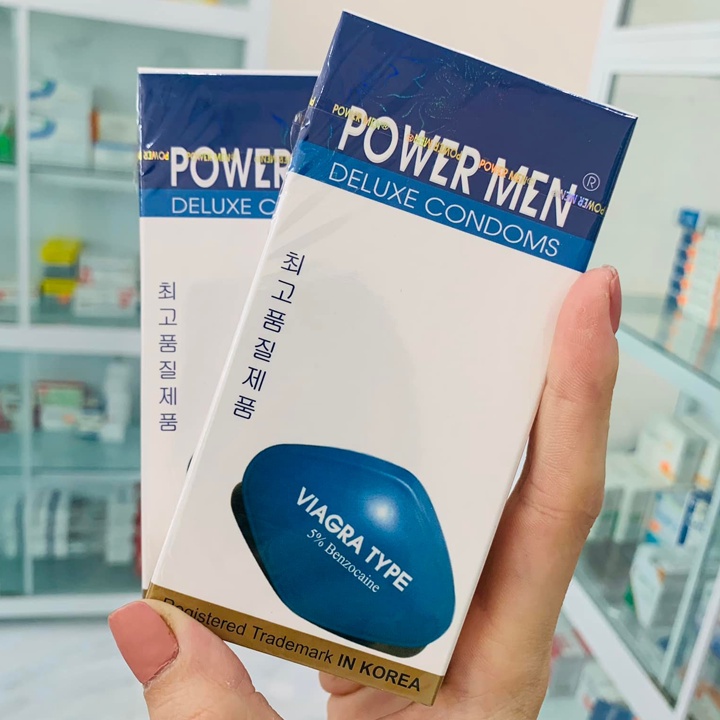 Bao Cao Su Power Men Viagra Type (Hộp 12C) - Dòng Bcs Siêu Mỏng & Kd-tg, Với Nhiều Gel Bôi Trơn!