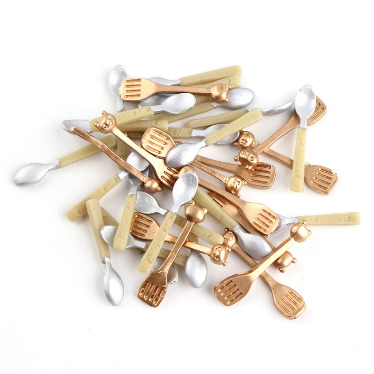 Mô hình muỗng nĩa trang trí nhà búp bê DIY quà tặng trang trí