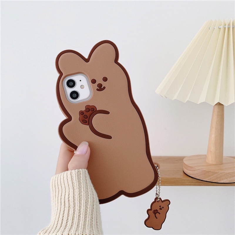 Ốp Lưng iPhone 7Plus/8Plus/XsMax/11/11ProMax/12/12Pro/12ProMax Silicon Hình Gấu Cookies