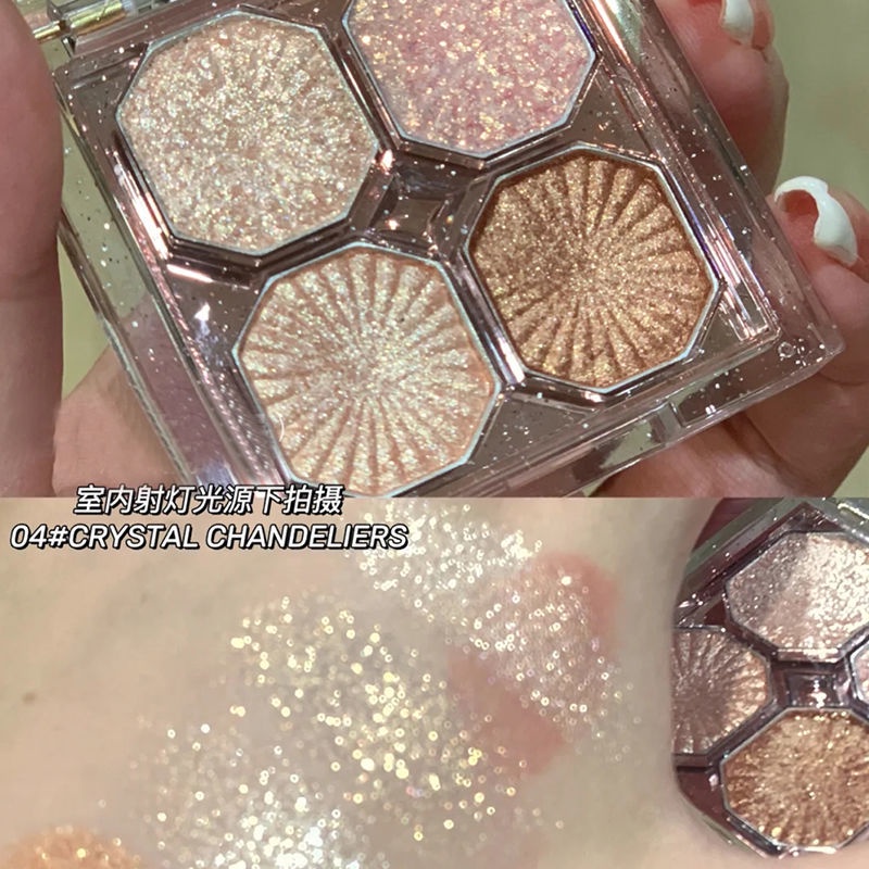 [Bảng Phấn Mắt Thứ Hai] Bảng Phấn Mắt Ánh Ngọc Trai Kim Cương Lì Kim Cương Lấp Lánh Bốn Màu Phong Cách Mới Cho Học Sinh