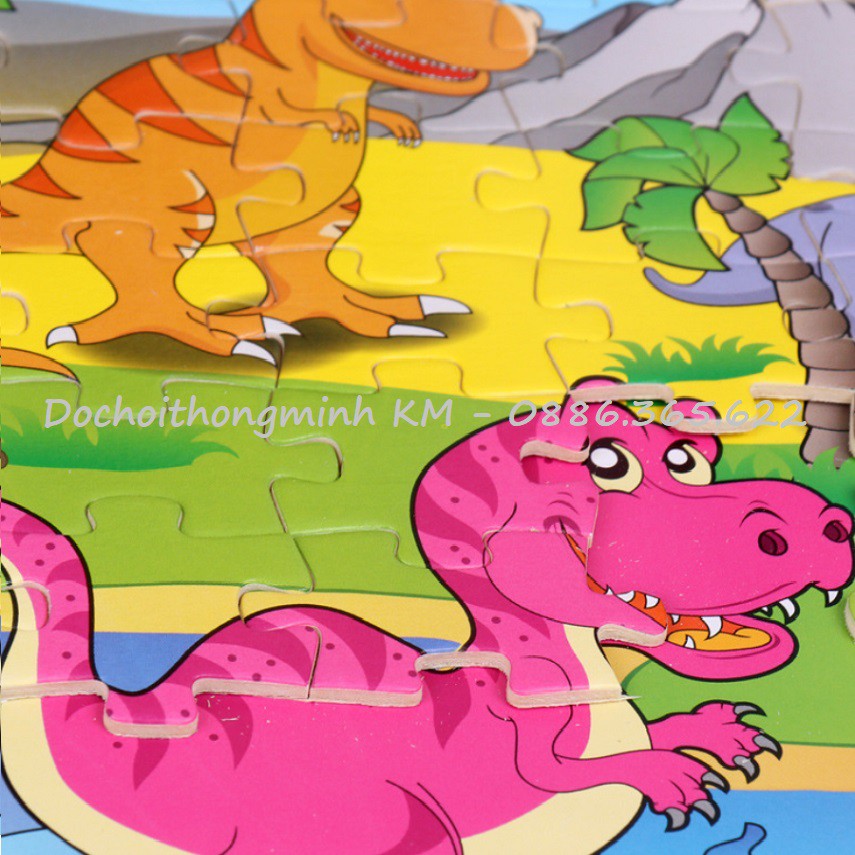 Ghép hình Puzzle bảng gỗ to đẹp 96 mảnh kích thước 45cm x 22.5cm - Tặng túi zip đựng mảnh ghép