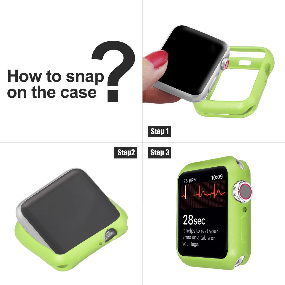 Silicone Watch Protector Case Fit For Apple Watch Series SE 6 5 4/3/2/1 Can be used for 38mm 40mm 42mm 44mm watch dials