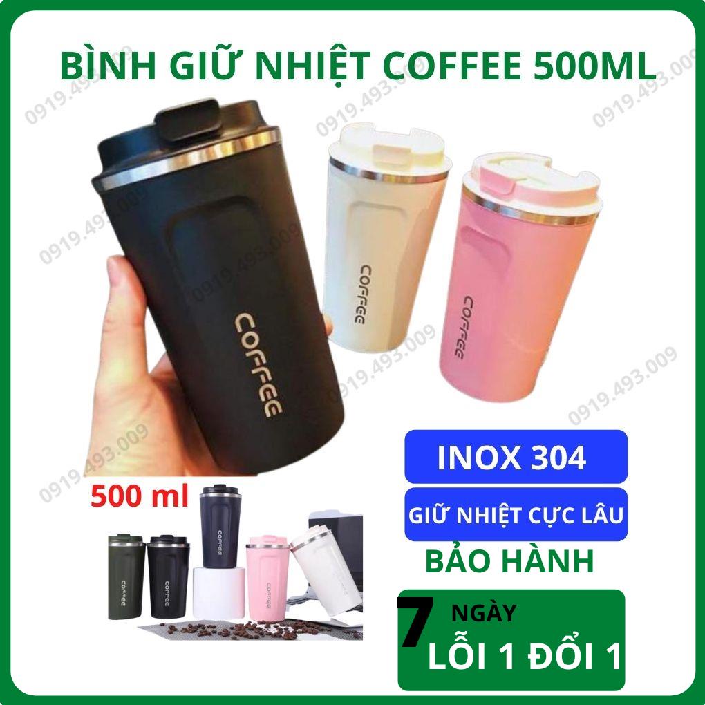Ly giữ nhiệt Hàn Quốc Inox 304 Coffee Cao Cấp, bình giữ nhiệt tiện lợi kèm ảnh thật