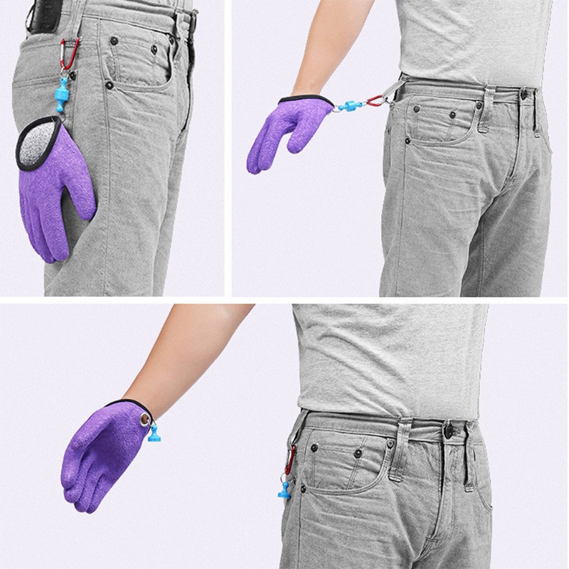 QQ 1 Găng Tay Bắt Cá Bằng Latex Chống Trượt Có Nam Châm