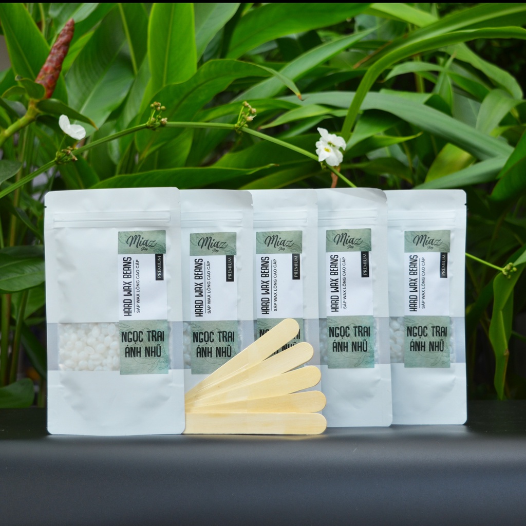 Sáp wax lông cao cấp premium Bịch chuẩn 100gr, hương dừa - ngọc trai - hoa nhài Tặng kèm que lấy sáp