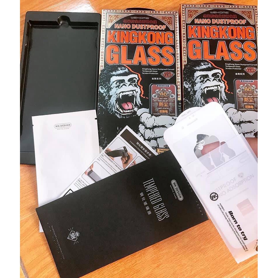 Cường Lực KINGKONG Full Màn Phủ Nano Chống Xước 11 11Pro 11ProMax XsMax Xs X 7plus 8plus ( Chính Hãng WK) Dino Case