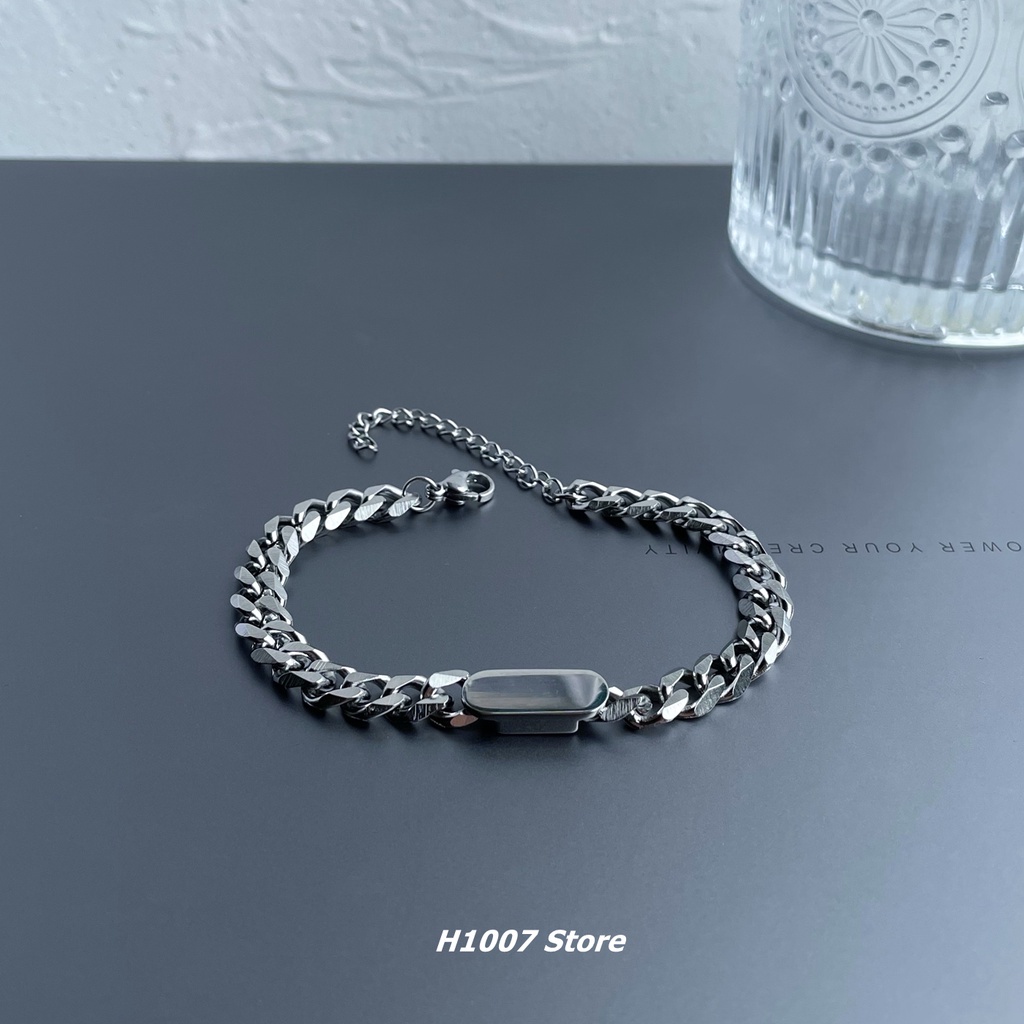 Vòng tay làm từ thép titan thiết kế đơn giản thời trang cho nam và nữ