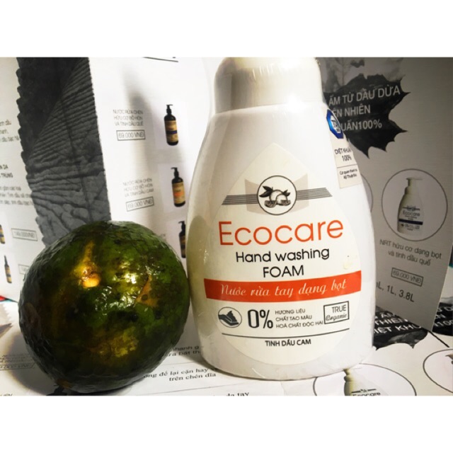 Nước rửa tay dạng bọt Ecocare hương  tự nhiên diệt khuẩn 100%