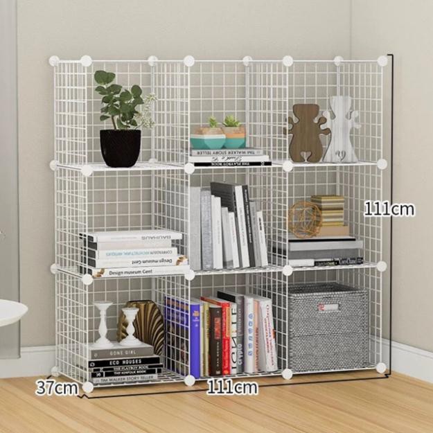 Kệ lưới ghép sắt đa năng 9 ô. Bảo hành 12 tháng