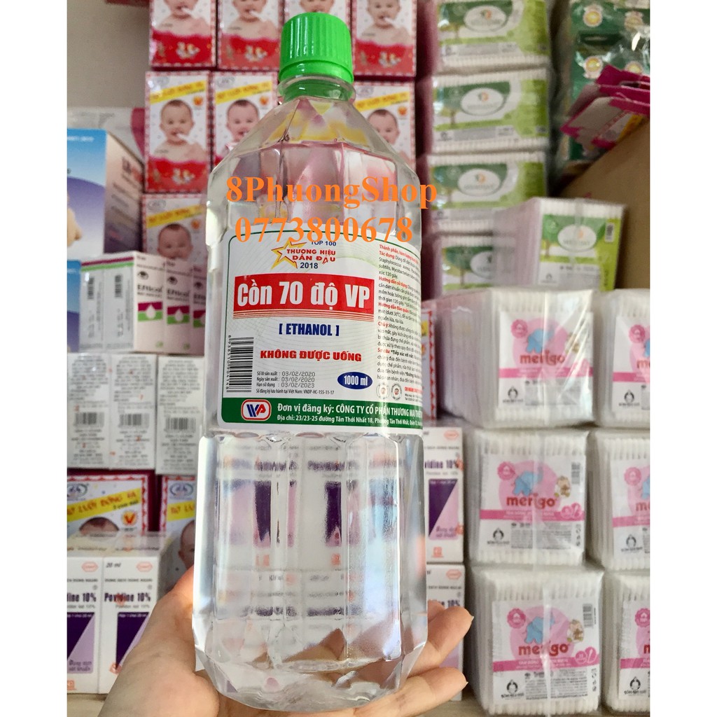 Cồn 70 độ Sát Khuẩn Vĩnh Phúc 1000ml - Cồn trắng 70 độ VP 1 Lit